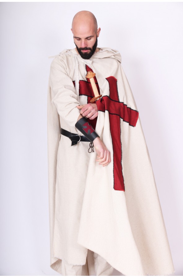 Medieval leather bracers with cross...