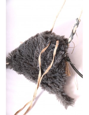 Medieval grey fur bag