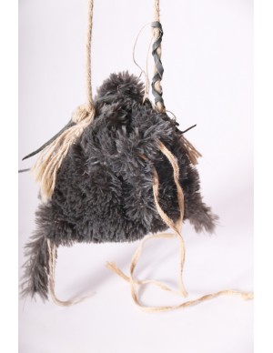 Celtic grey fur bag
