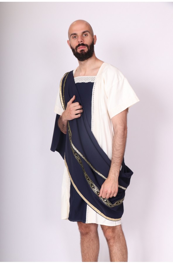 Men's Roman costume blue and white