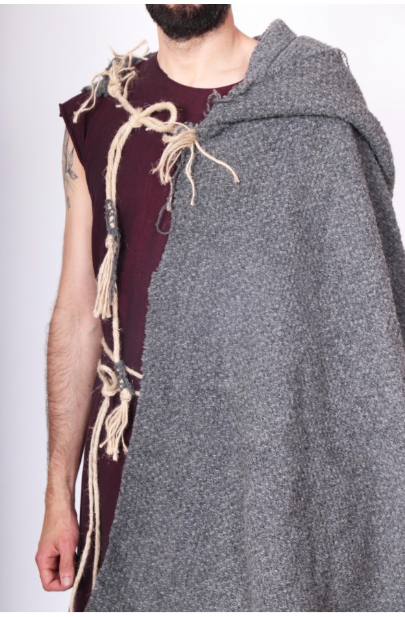Medieval rustic hooded cloak