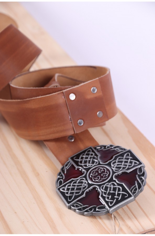 Medieval Templar brown leather belt