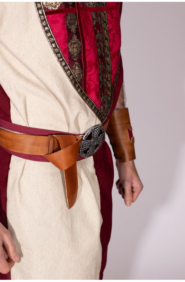 Medieval Templar brown leather belt