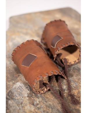 Viking brown leather bracers