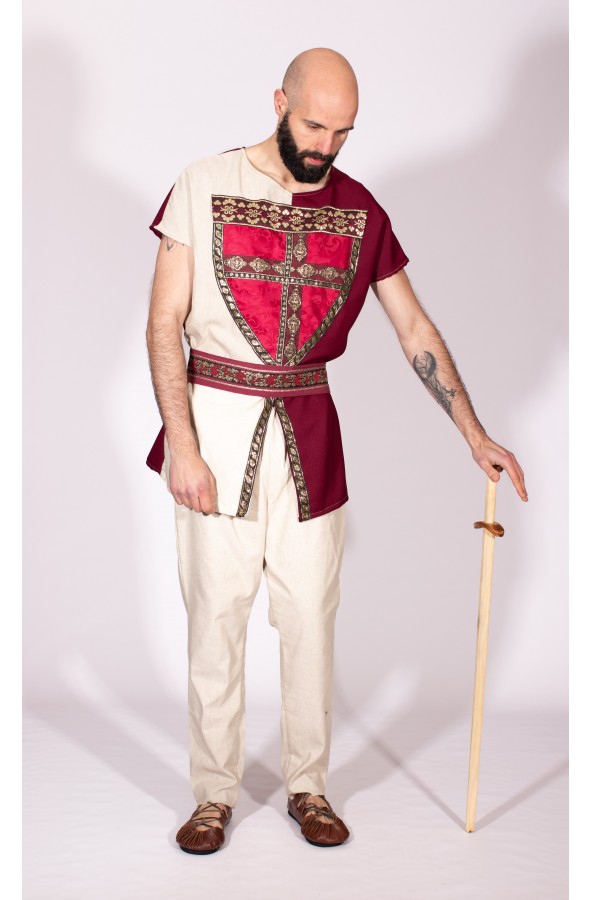 Medieval white and red knight costume...