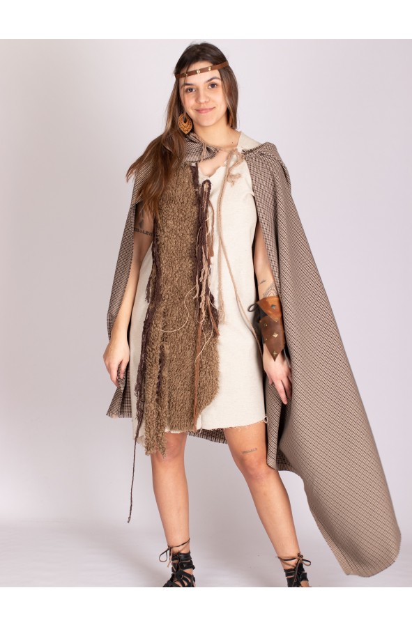 Celtic short dress with vegan fur