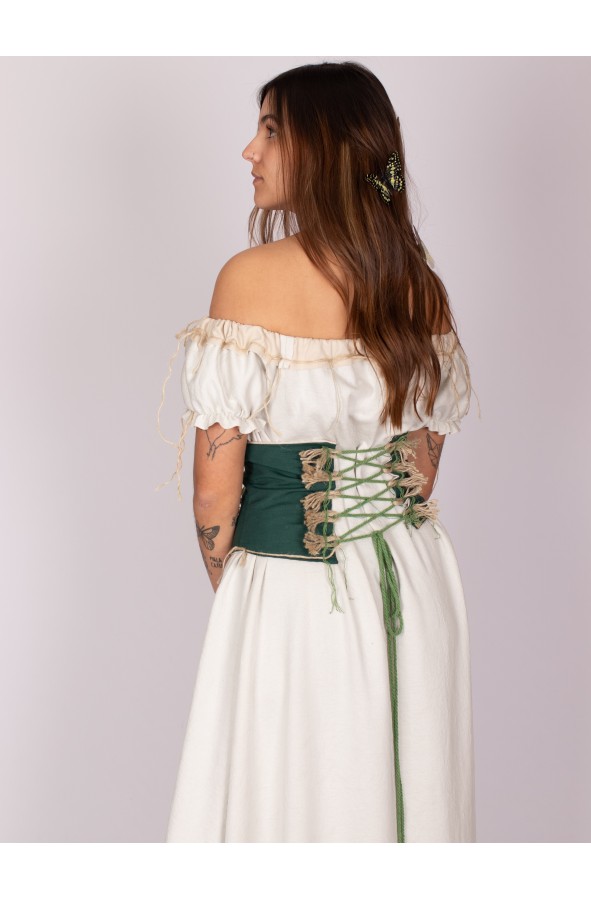 Medieval green corset in medieval...