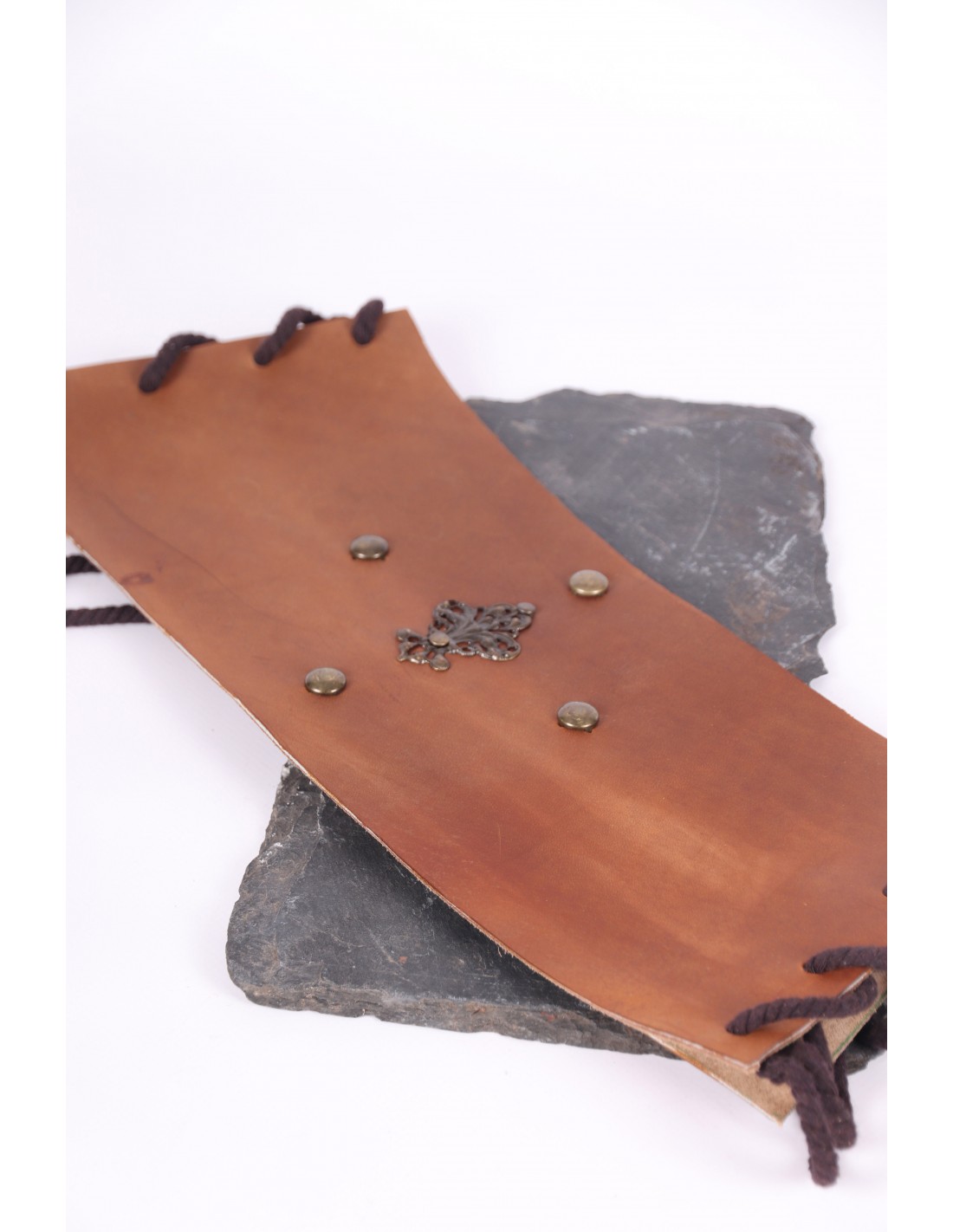 Medieval leather bracers with dragon scales