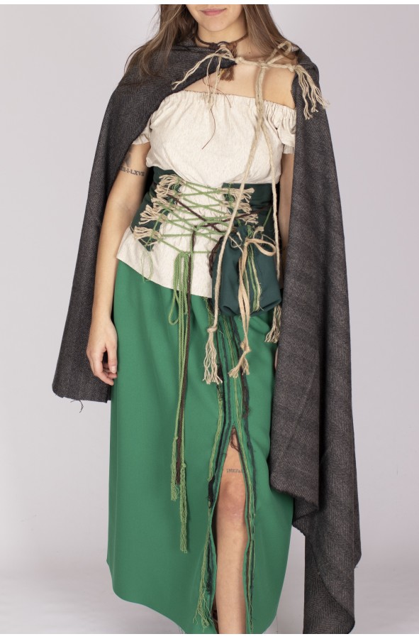 Bolso medieval limosnera verde