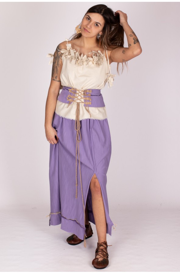 Blusa medieval con fleco