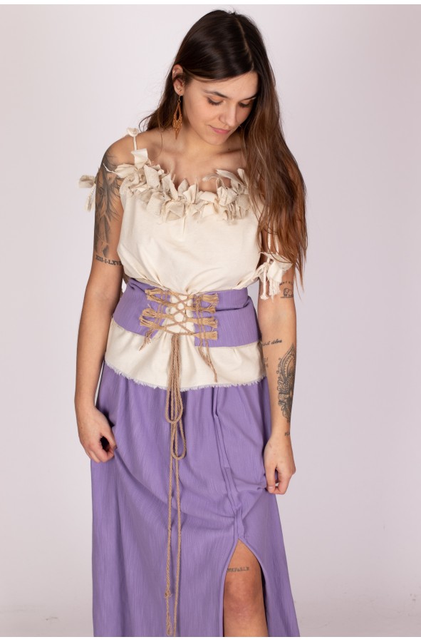 Blusa medieval con fleco