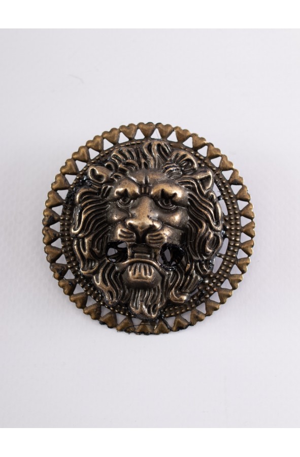 Golden Roman brooch with lion
