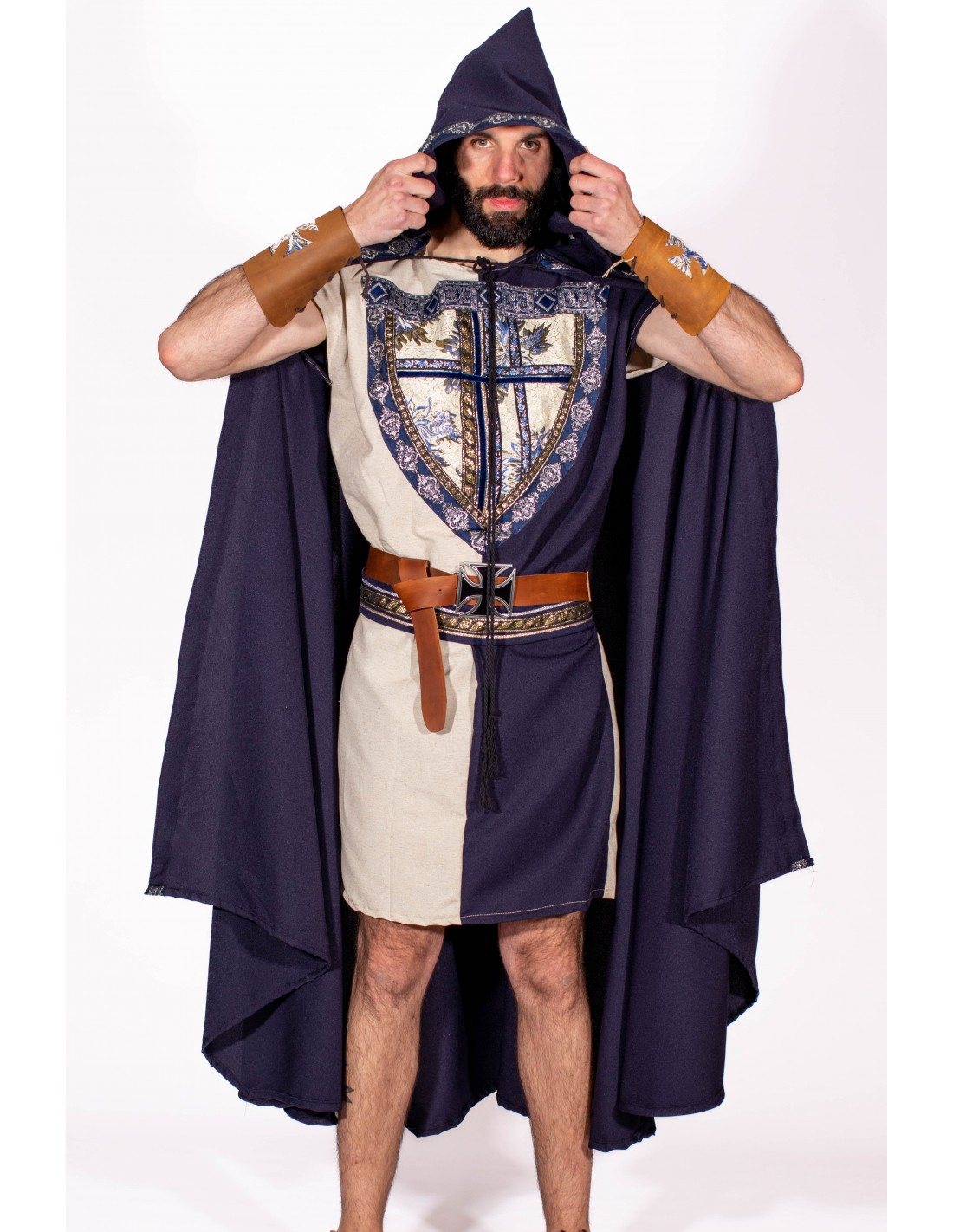 Disfraz de Señor Medieval Gris con Capa para Hombre