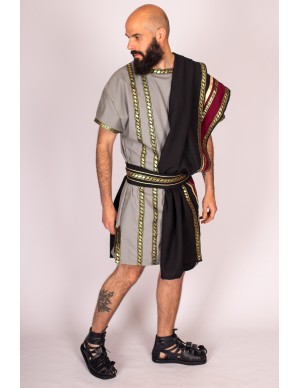 Traje romano gris con toga...