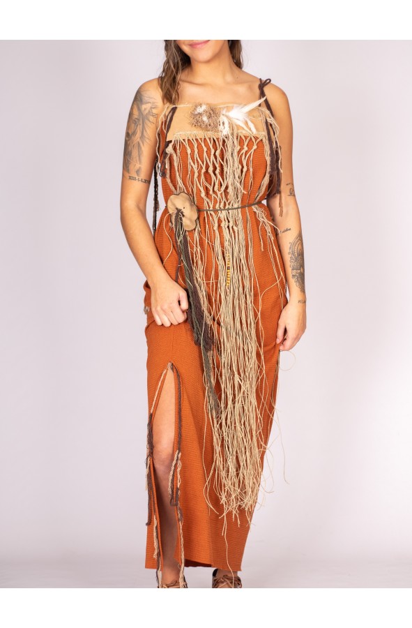 Vestido vikingo mujer con cuerdas