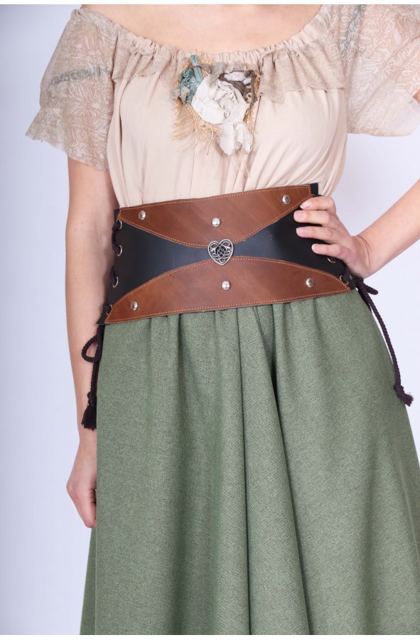 Medieval brown and black leather...