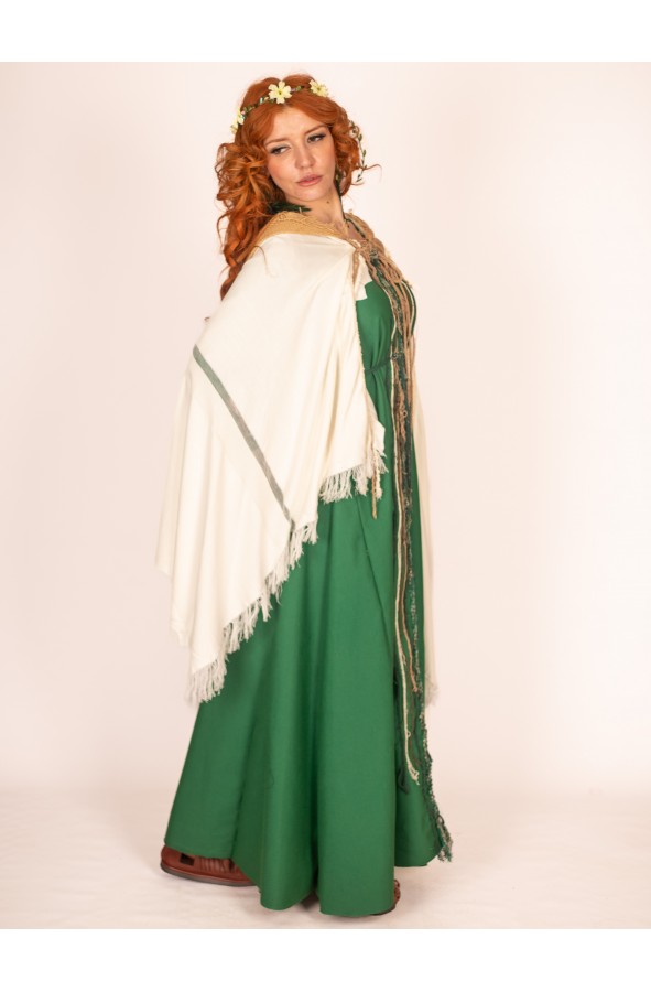 Medieval Green Dress with Thread...