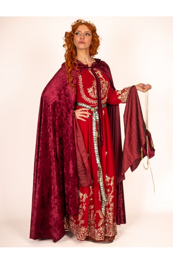 Vestido de Reina Medieval Rojo con...