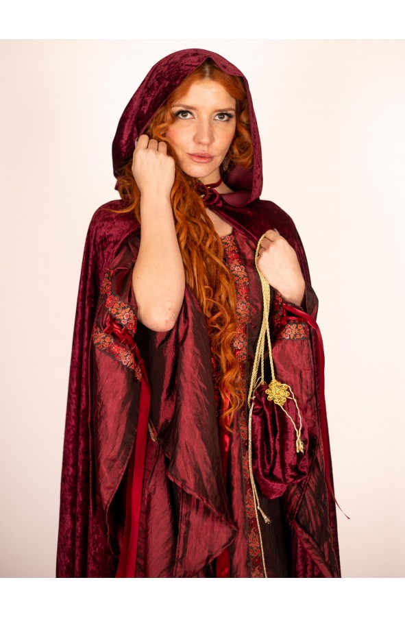 Garnet Medieval Lady's Dress with...