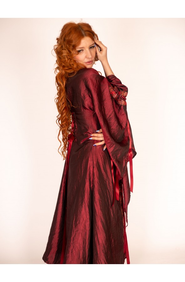 Garnet Medieval Lady's Dress with...