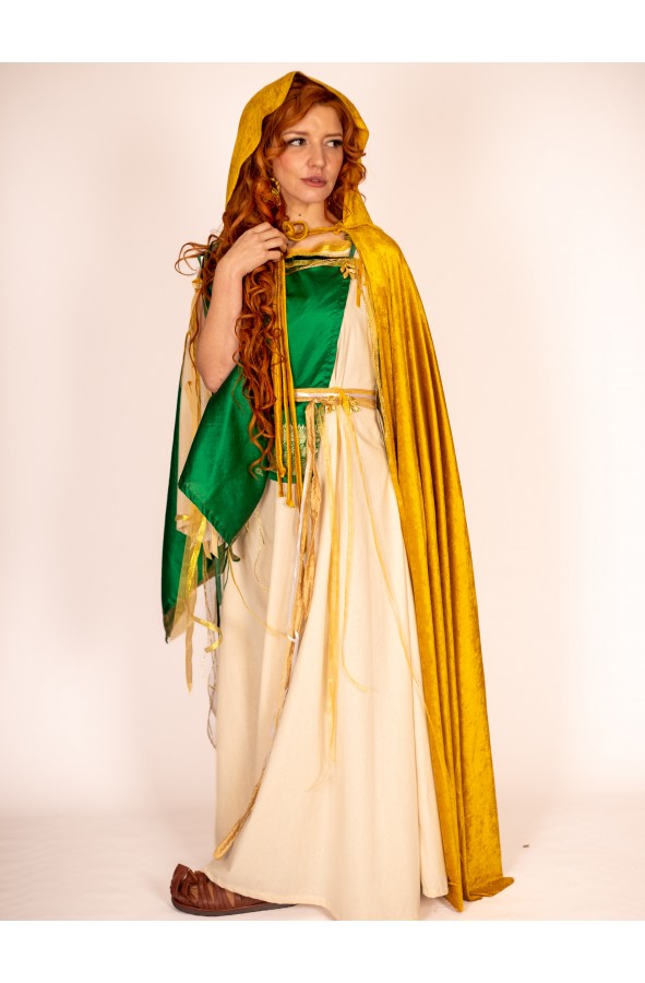 Vestido Romano Elegante en Crudo con...