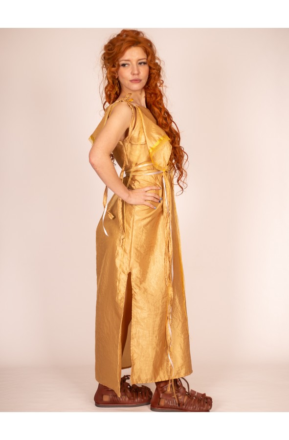 Golden Peplo Dress for Women: A...