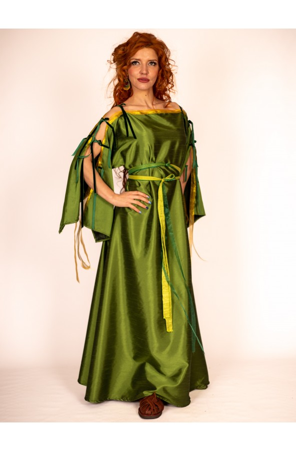 Vestido Romano Verde de Mangas...
