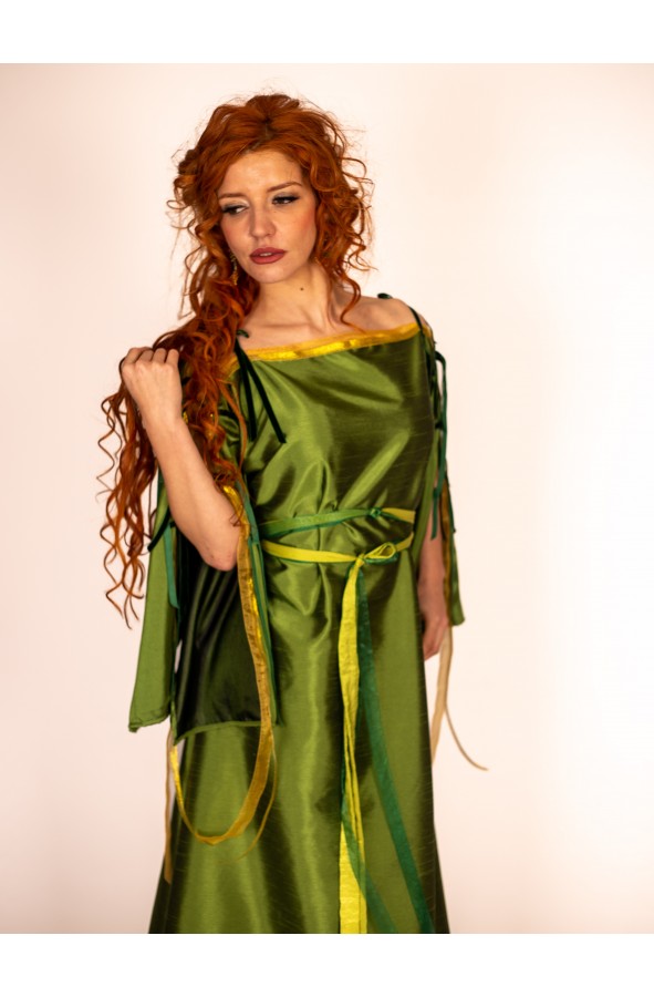 Vestido Romano Verde de Mangas...