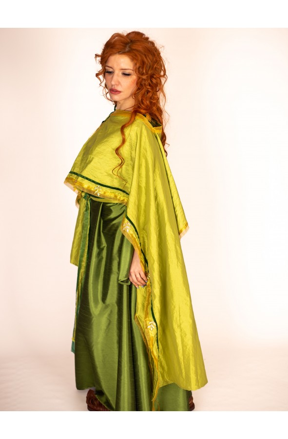 Vestido Verde Oliva Romano con Stola...