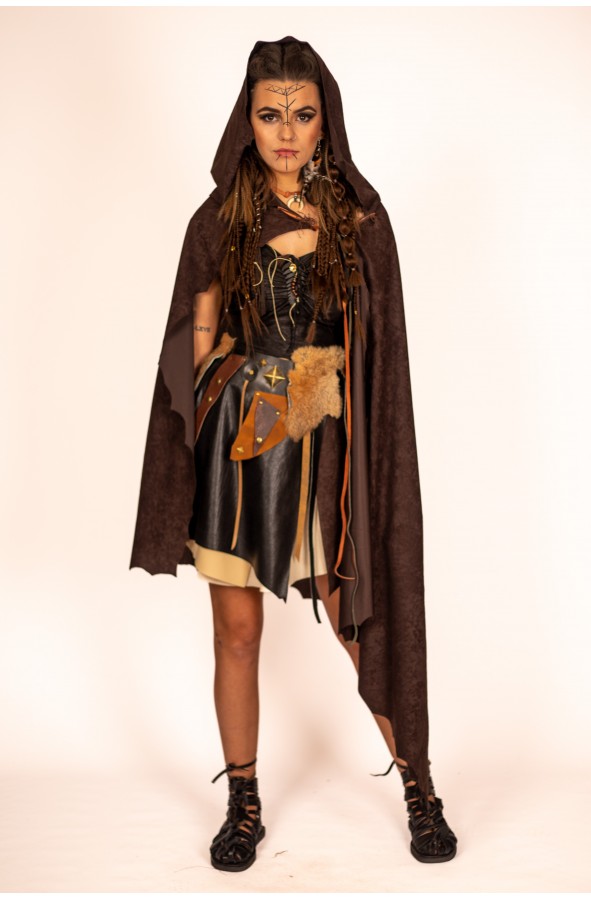 Medieval Skirt with Irregular Leather...