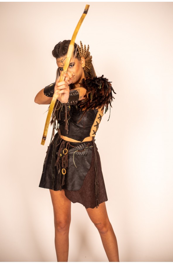 Medieval Wooden Bow and Quiver with...