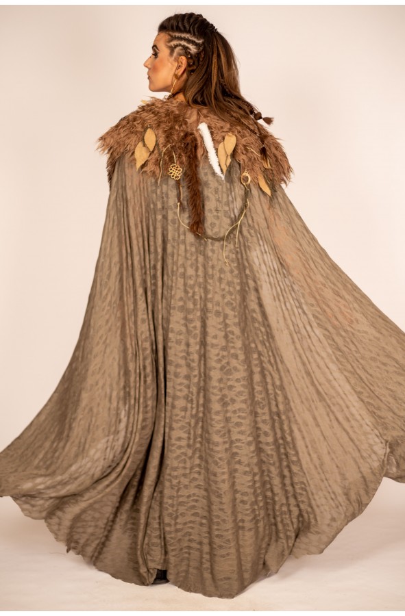 Capa de Punto Fino en Verde Grisáceo...