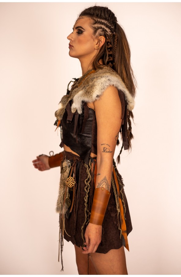 Celtic and Viking Rabbit Fur Shoulder...