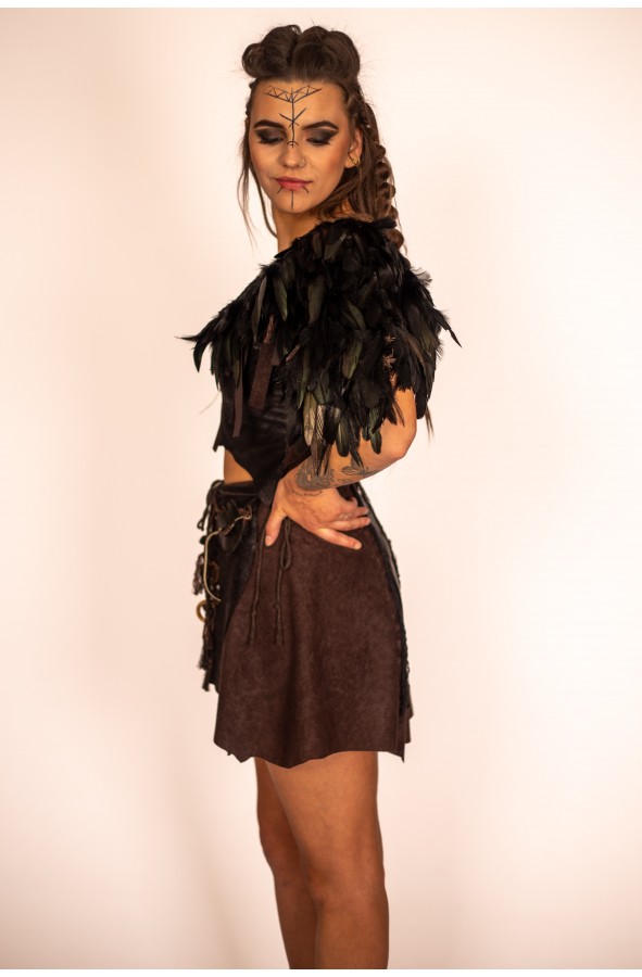 Hombrera de Plumas Negra para Atuendo...