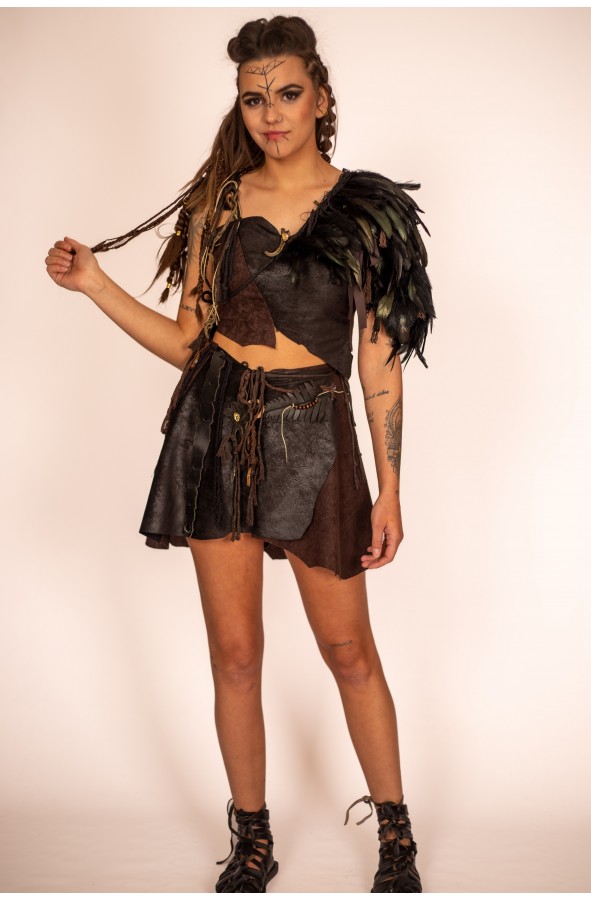 Hombrera de Plumas Negra para Atuendo...