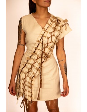 Vestido Corto Crema...