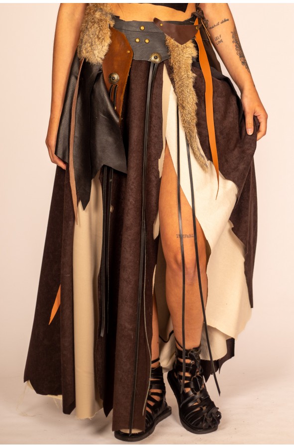 Falda Medieval Larga con Capas,...