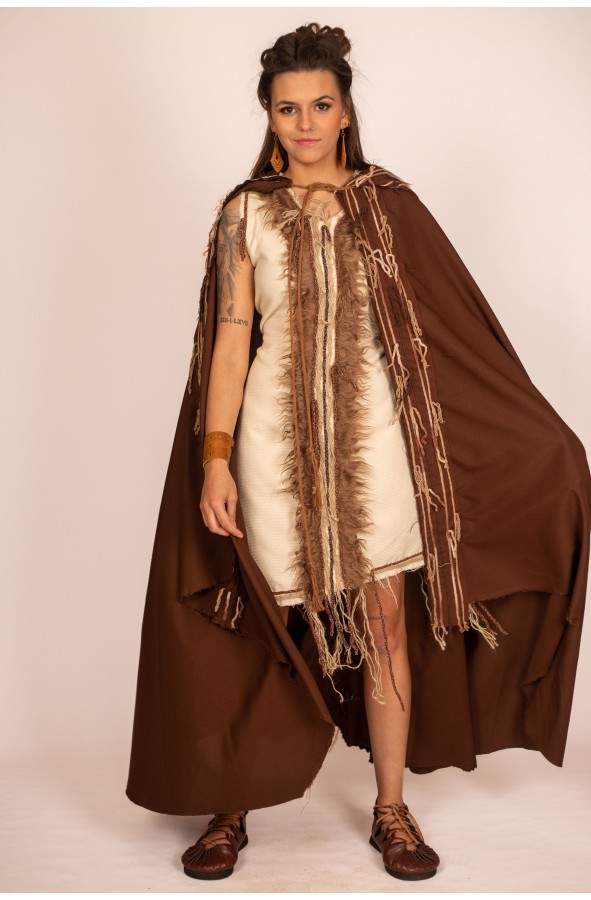 Celtic-Viking Hooded Cape -...