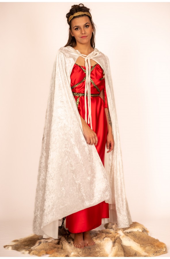 Velvet-Inspired White Roman Cloak -...
