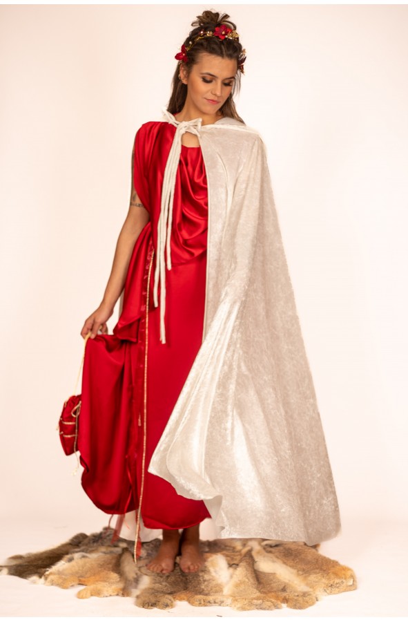 Vestido Romano Mujer en Raso Rojo...