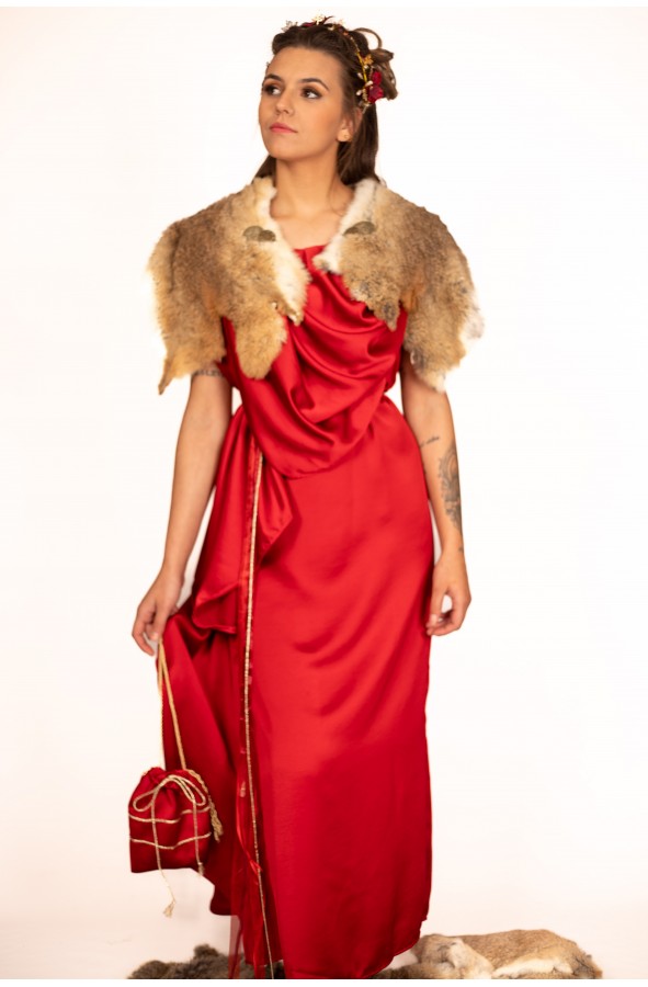 Vestido Romano Mujer en Raso Rojo...