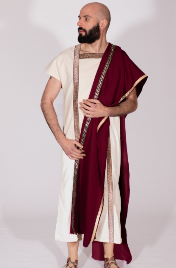 Traje romano largo de hombre con toga