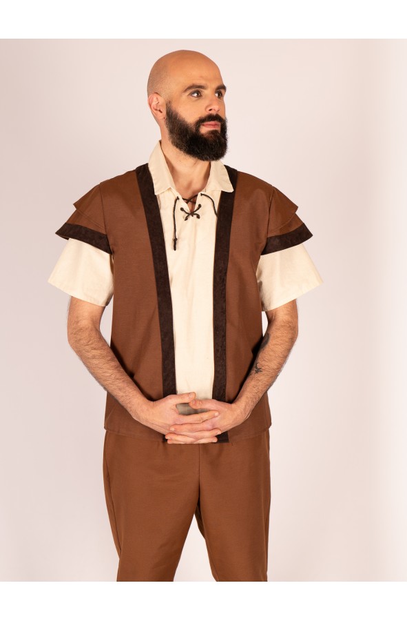 Medieval Brown Vest with Double...