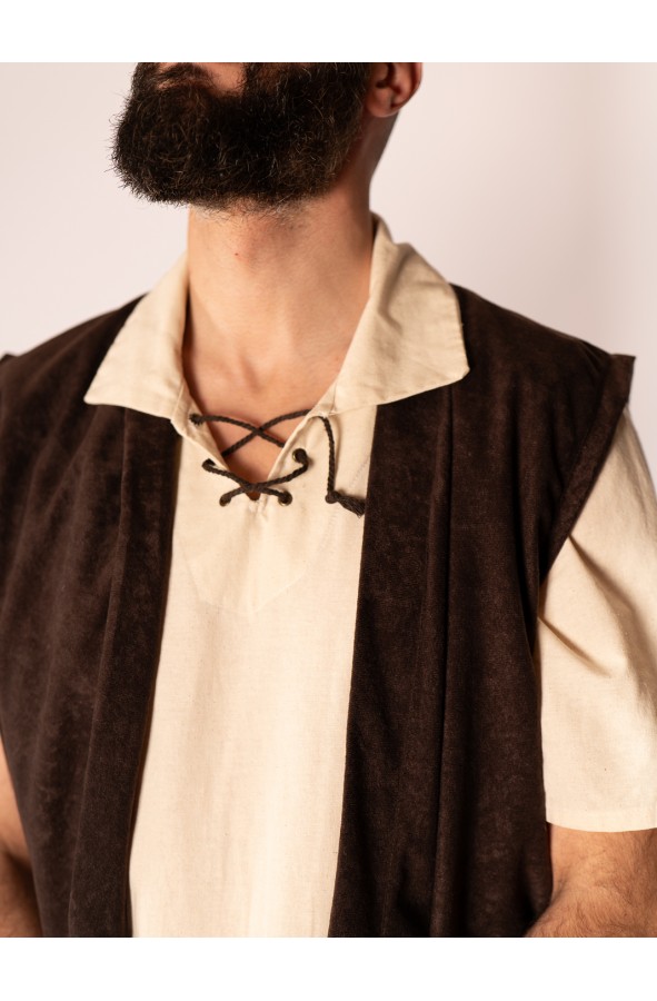 Chaleco Medieval en Ante Vegano –...