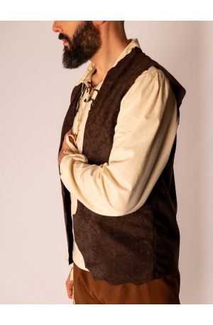 Medieval suede vest –...