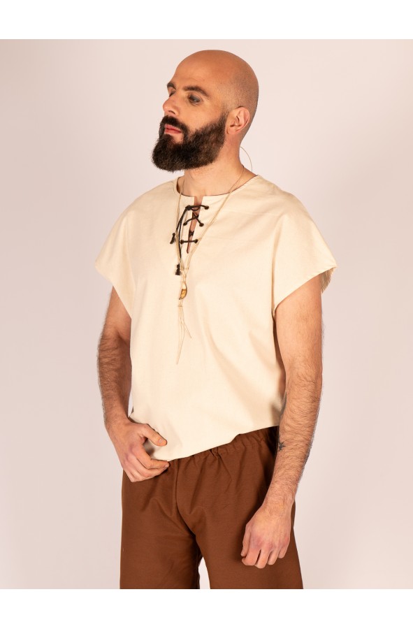 Camisa medieval corta de algodón...