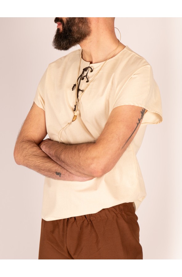 Camisa medieval corta de algodón...