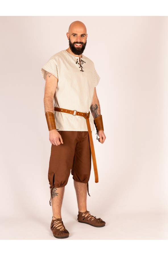 Camisa Medieval de Rayas en Algodón...