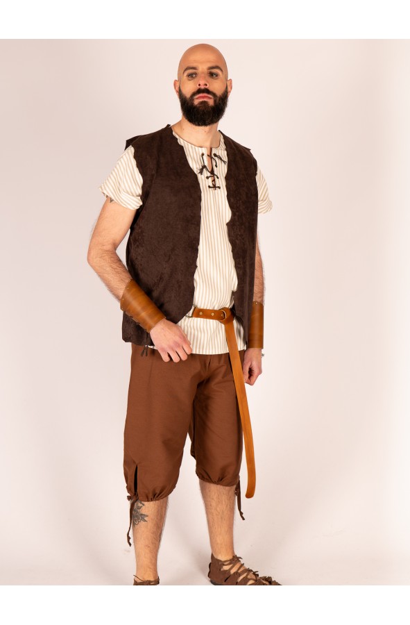 Conjunto Medieval de Camisa de Rayas...