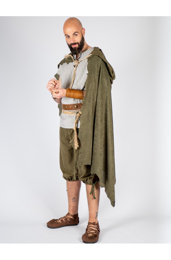 Side-draped medieval cloak in vegan...